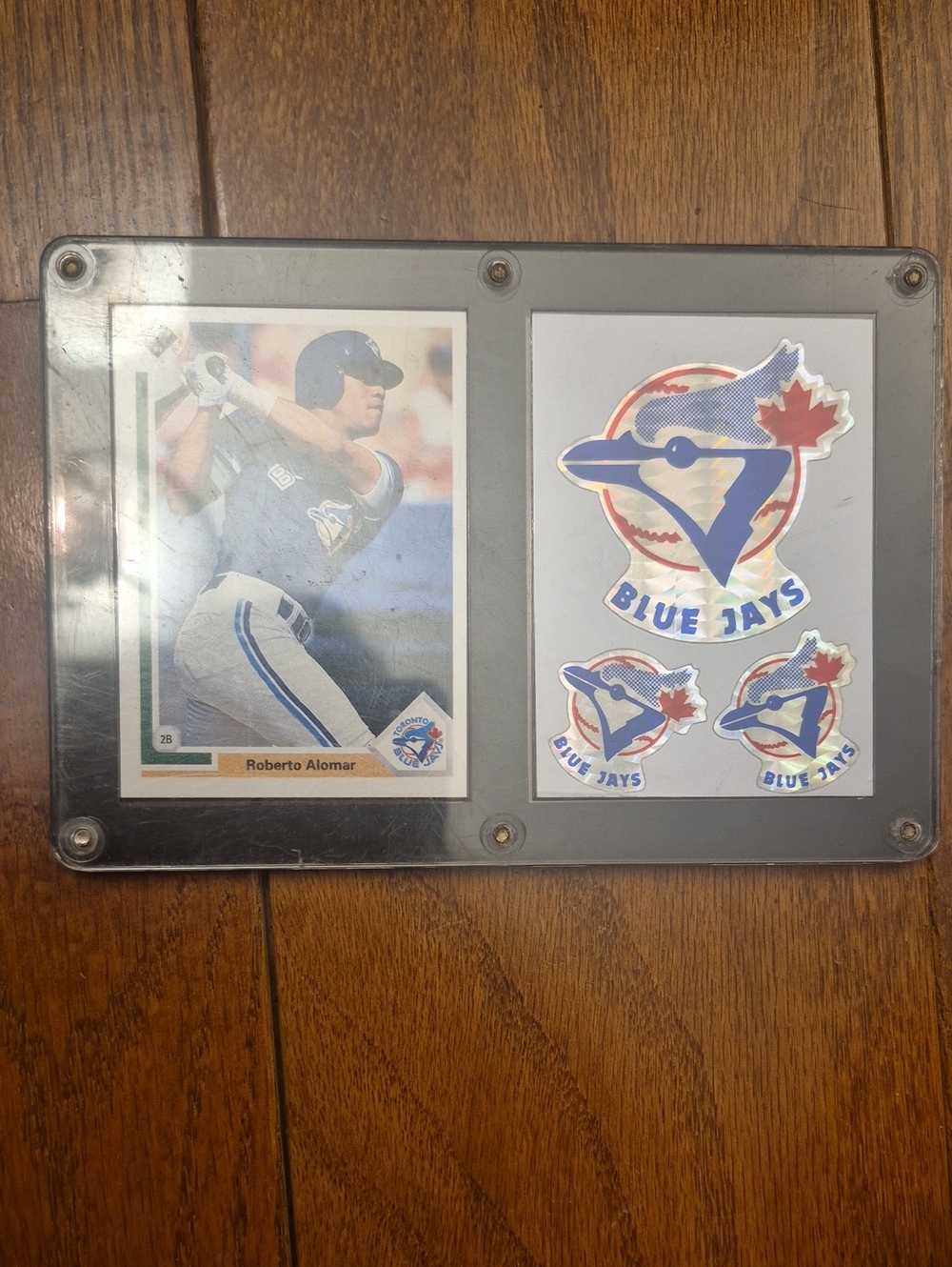 Blue Framed Collectible Display for Sports Cards